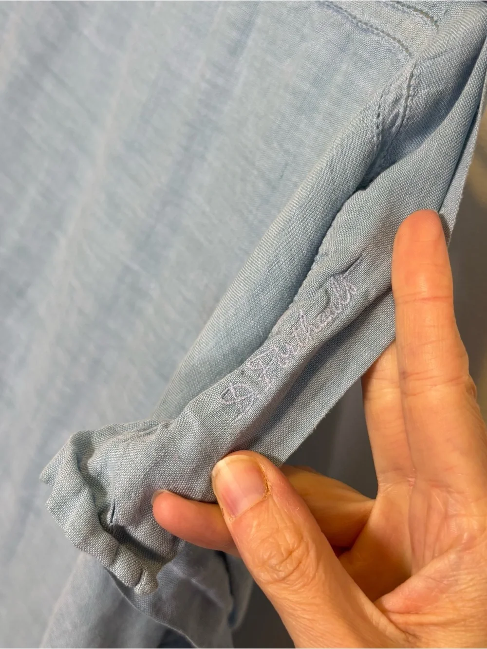 D. Porthault Paris Linen Blue King Pillow Sham